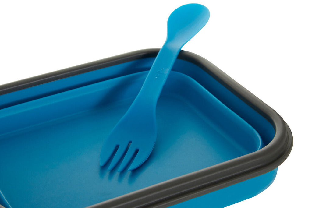 Orsina Grub Tub Blue Collapsible Lunch Box with Integrated Spork