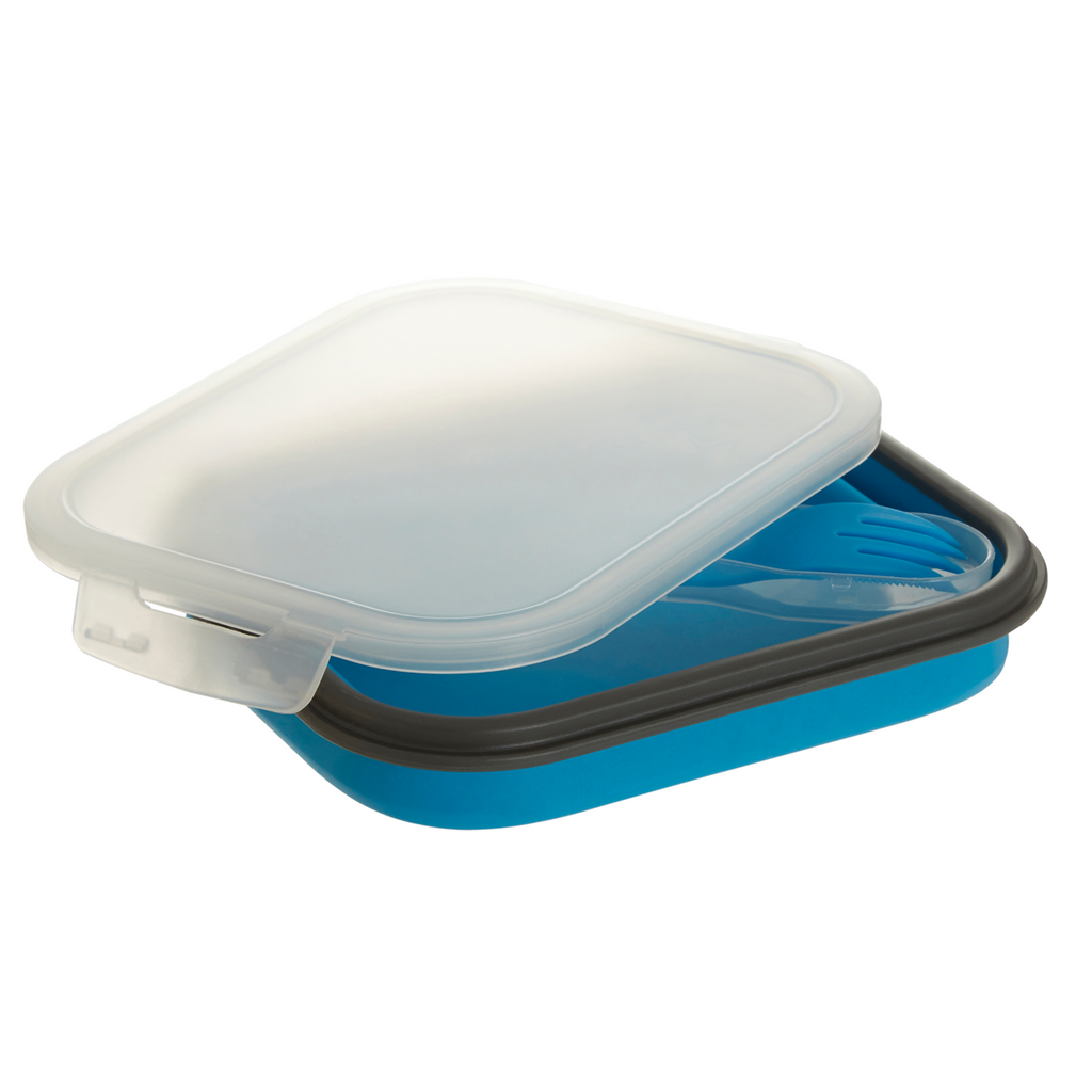 Orsina Grub Tub Blue Collapsible Lunch Box with Integrated Spork