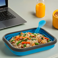 Orsina Grub Tub Blue Collapsible Lunch Box with Integrated Spork
