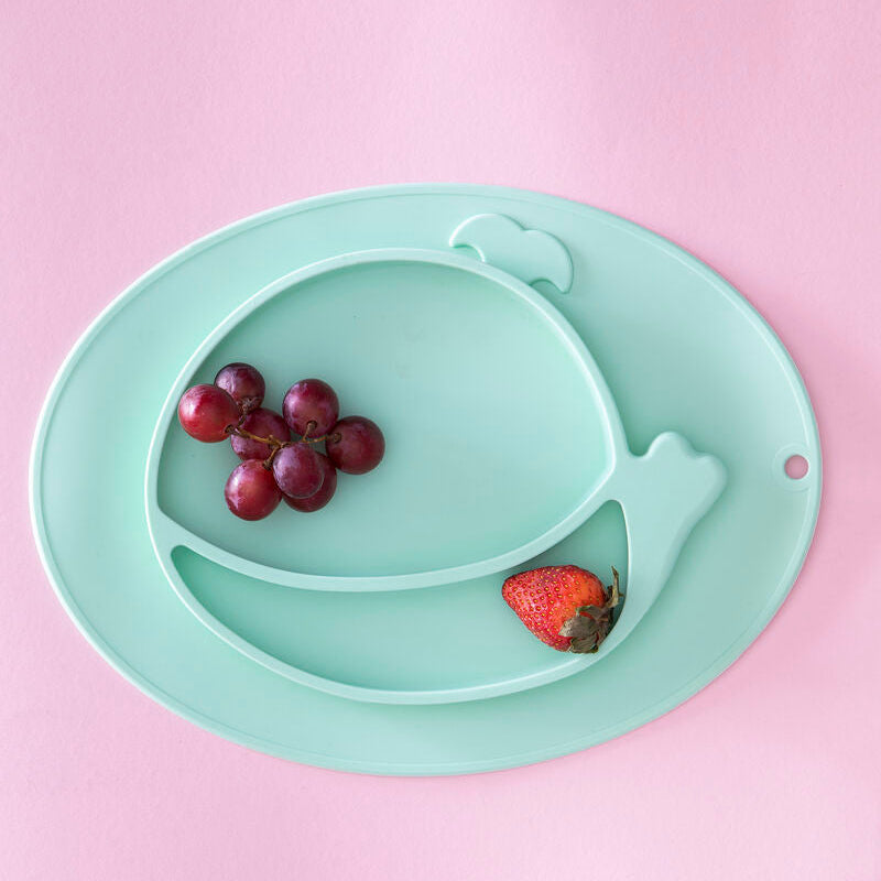 Orsina Kai Silicone Divided Whale Food Plate for Kids and Toddlers