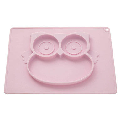 Orsina Silicone Divided Owl Food Plate – Pink Toddler Feeding Dish