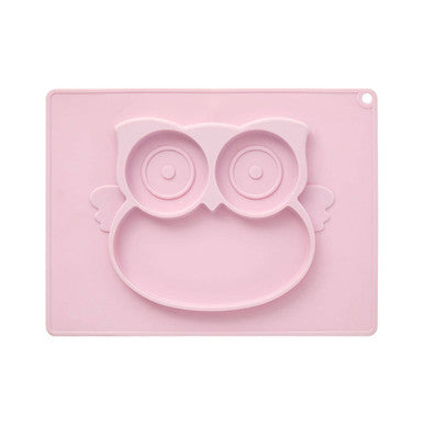 Orsina Silicone Divided Owl Food Plate – Pink Toddler Feeding Dish