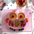 Orsina Silicone Divided Owl Food Plate – Pink Toddler Feeding Dish