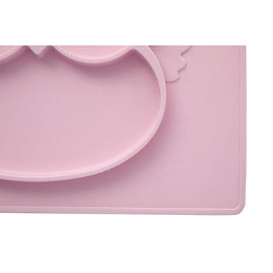 Orsina Silicone Divided Owl Food Plate – Pink Toddler Feeding Dish