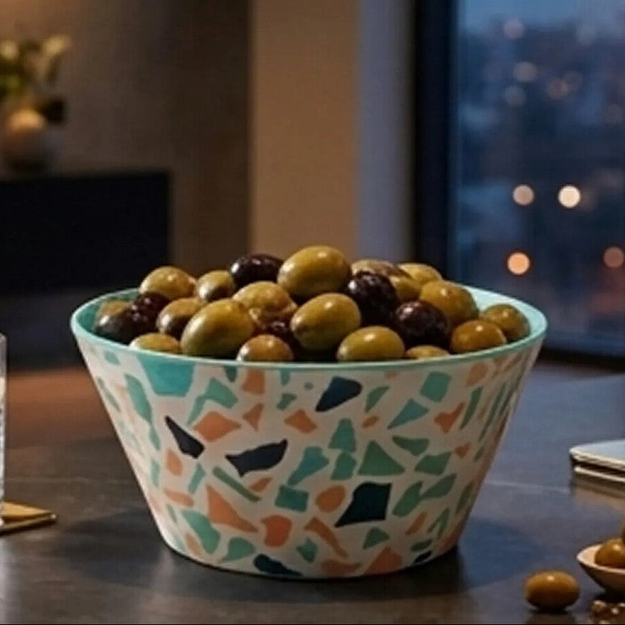 Orsina Mimo Terrazzo Bowl – Pastel Green Modern Cereal & Salad Bowl