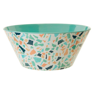 Orsina Mimo Terrazzo Salad Bowl – Durable Green Melamine Serveware