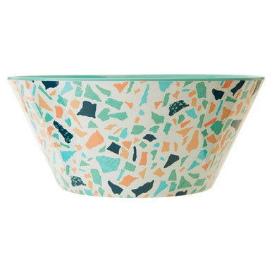 Orsina Mimo Terrazzo Salad Bowl – Durable Green Melamine Serveware