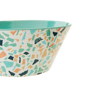 Orsina Mimo Terrazzo Salad Bowl – Durable Green Melamine Serveware
