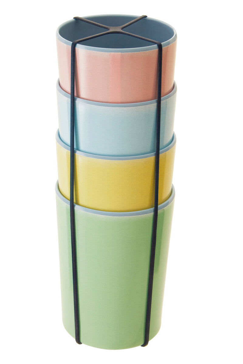 Orsina Mimo Arch Melamine Tumbler Set of 4 – Stackable Outdoor Cups