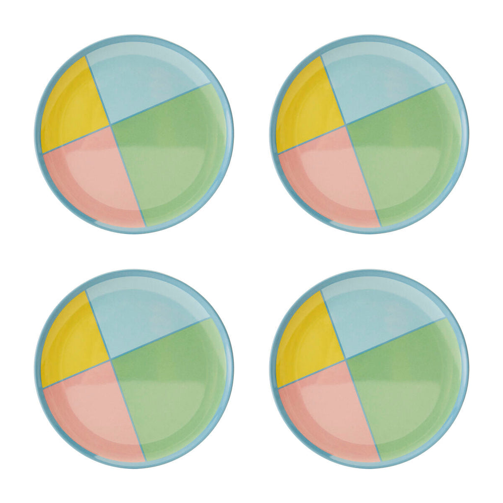 Orsina Mimo Melamine Dinner Plates – Set of 4 Modern Pastel Tableware