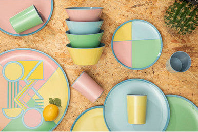 Orsina Mimo Melamine Dinner Plates – Set of 4 Modern Pastel Tableware