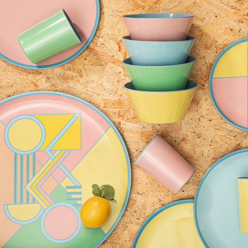 Orsina Mimo Miami Arch Round Melamine Serving Tray – Pastel Design