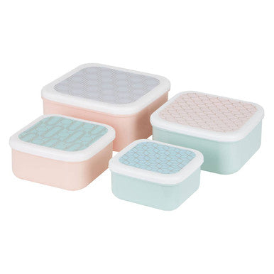 Orsina Frosted Deco Snack Boxes – Set of 4 Pastel Food Storage Containers