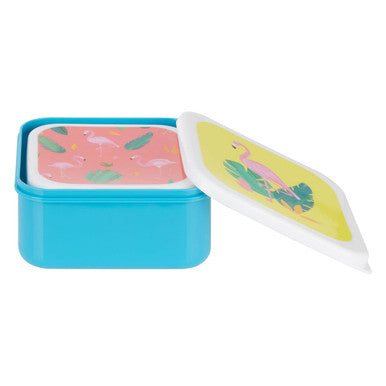 Orsina Mimo Flamingo Lunch Boxes – Set of 4 Nestable Food Containers