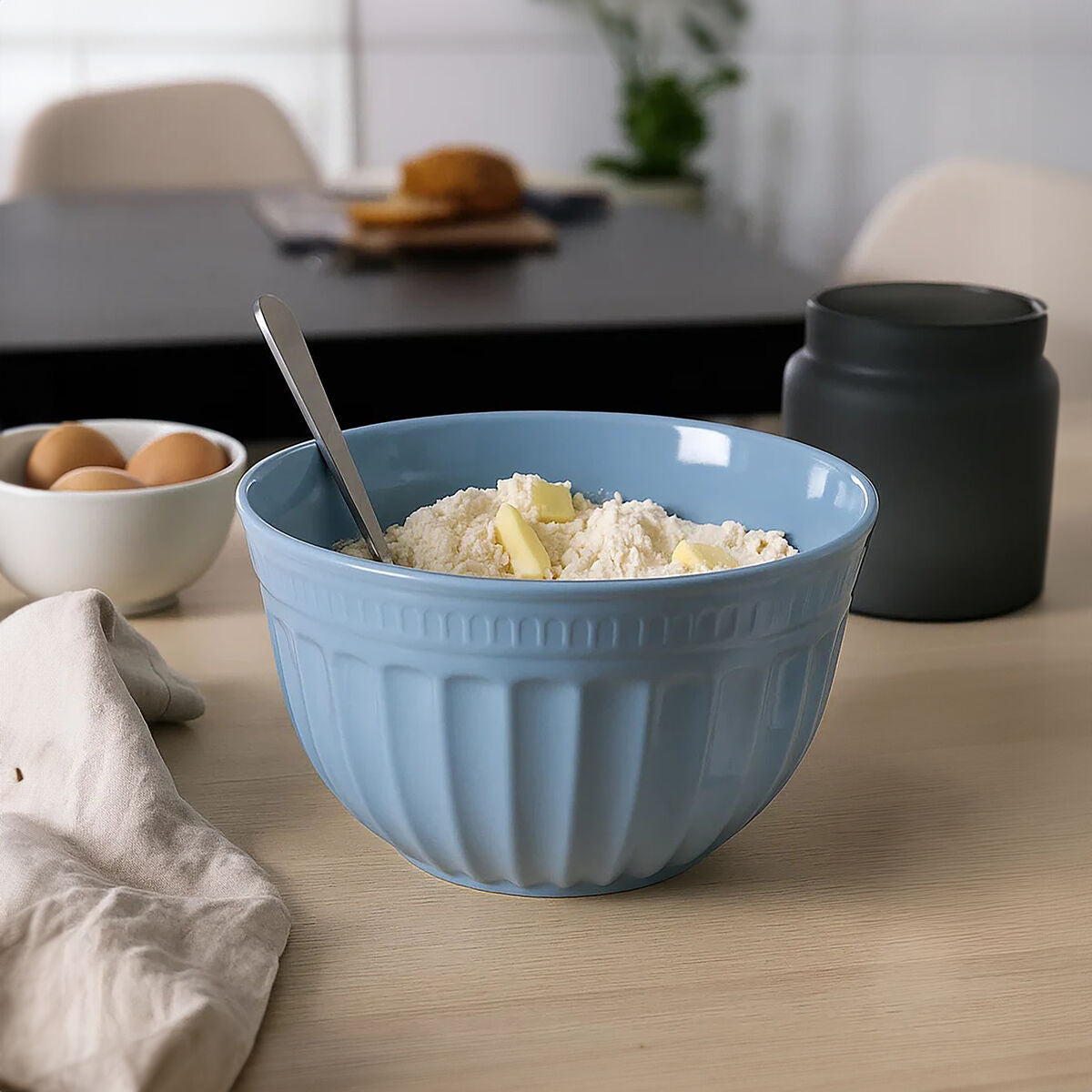 Orsina Alden Large Blue Melamine Mixing Bowl – Fluted Kitchenware