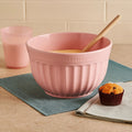 Orsina Alden Extra Large Pink Melamine Mixing Bowl with Fluted Grip