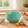 Orsina Alden Extra Large Green Melamine Mixing Bowl with Fluted Sides