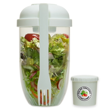 Orsina Grub Tub Salad Cup with Dressing Pot and Fork - Portable Container