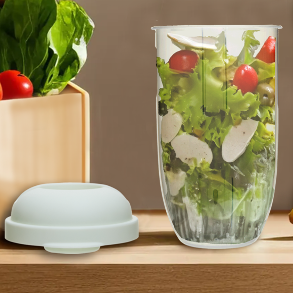 Orsina Grub Tub Salad Cup with Dressing Pot and Fork - Portable Container