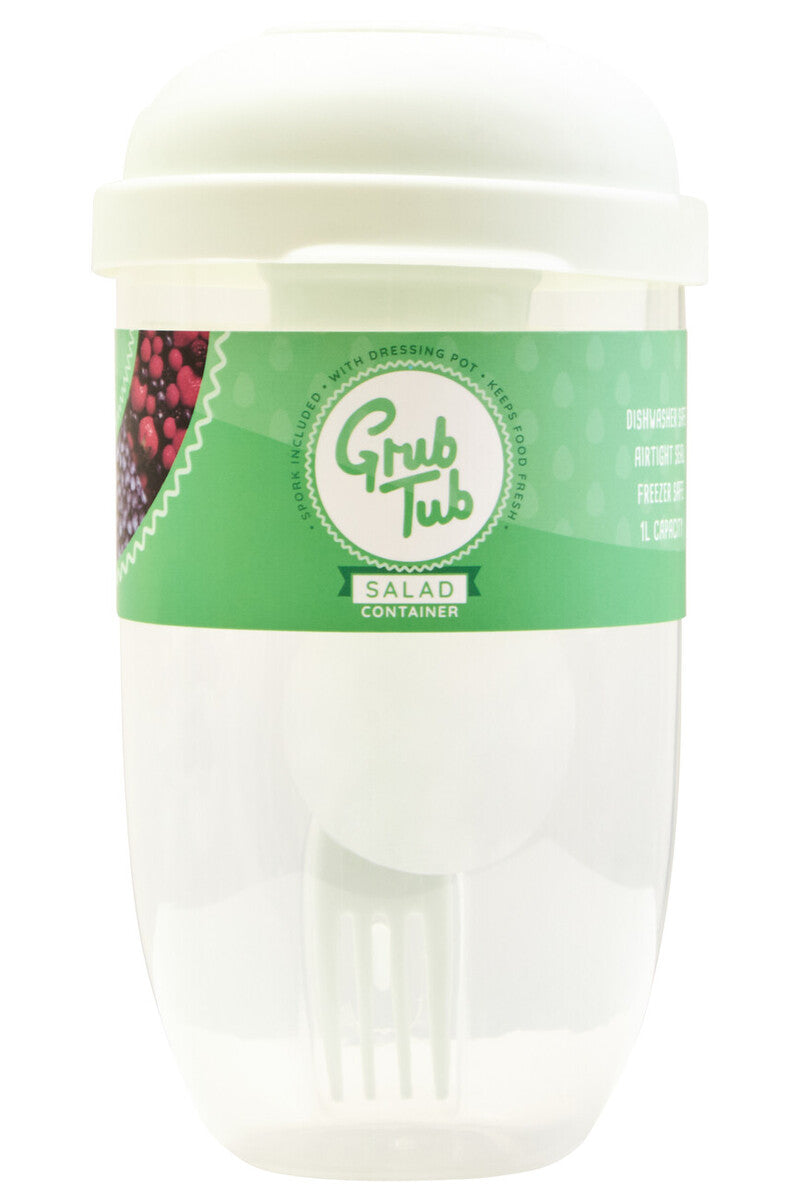 Orsina Grub Tub Salad Cup with Dressing Pot and Fork - Portable Container