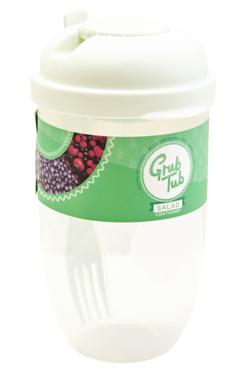 Orsina Grub Tub Salad Cup with Dressing Pot and Fork - Portable Container
