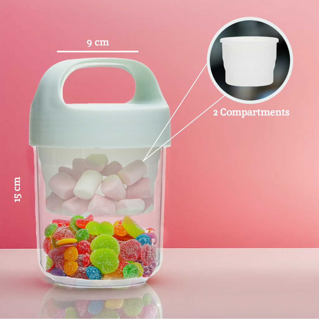 Orsina Grub Tub 2 Compartment Snack Pot – Airtight Portable Container