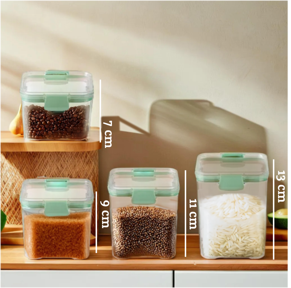 Orsina Food Storage Containers – 4-Piece Airtight Stackable Grub Tub Set