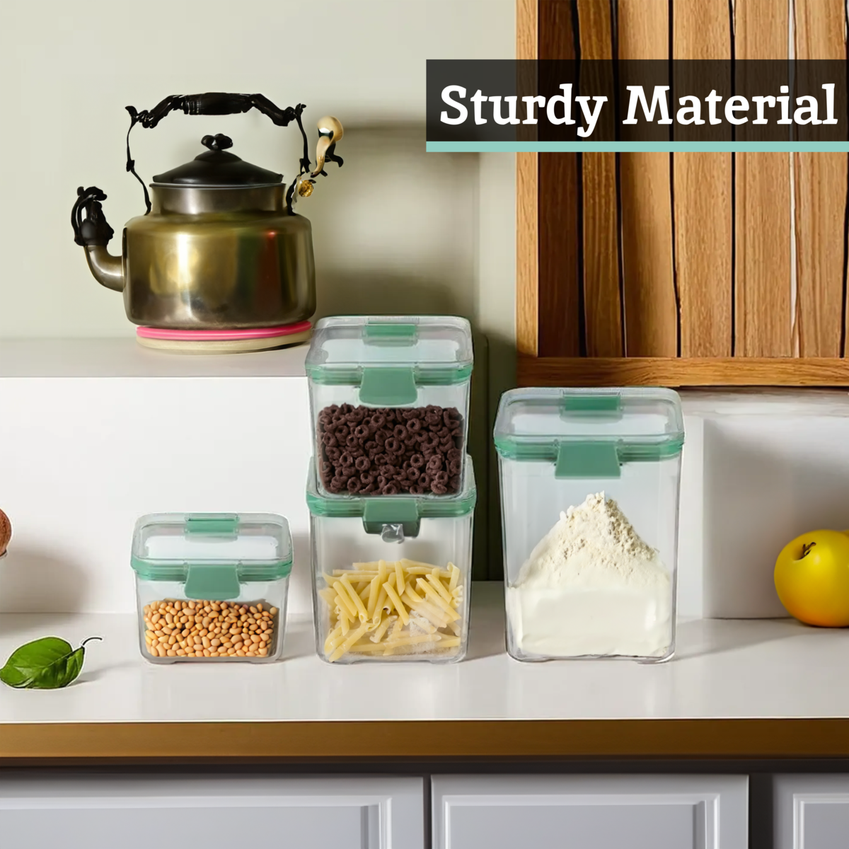Orsina Food Storage Containers – 4-Piece Airtight Stackable Grub Tub Set