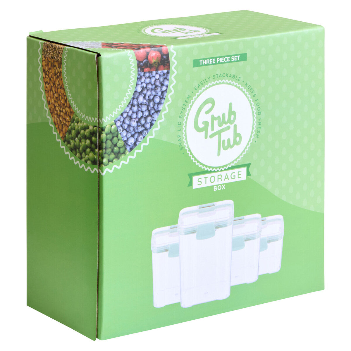 Orsina Food Storage Containers – 4-Piece Airtight Stackable Grub Tub Set