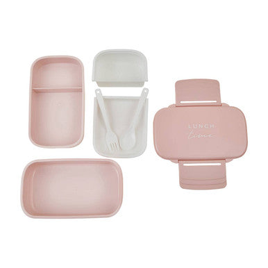 Orsina 5-Compartment Bento Lunch Box with Cutlery – Light Pink