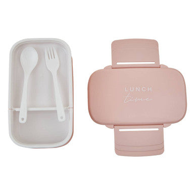 Orsina 5-Compartment Bento Lunch Box with Cutlery – Light Pink