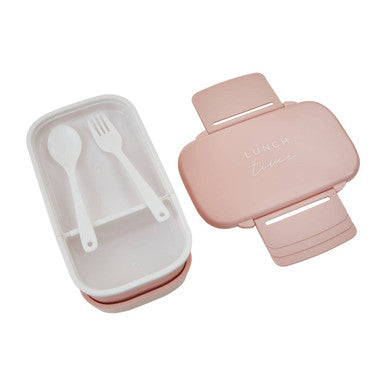 Orsina 5-Compartment Bento Lunch Box with Cutlery – Light Pink