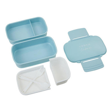 Orsina Light Blue Bento Lunch Box with 5 Compartments and Cutlery
