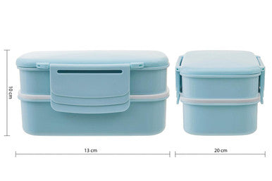 Orsina Light Blue Bento Lunch Box with 5 Compartments and Cutlery