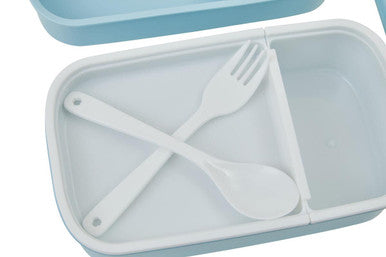 Orsina Light Blue Bento Lunch Box with 5 Compartments and Cutlery