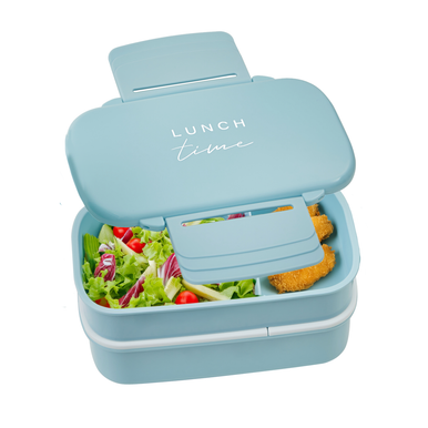 Orsina Light Blue Bento Lunch Box with 5 Compartments and Cutlery