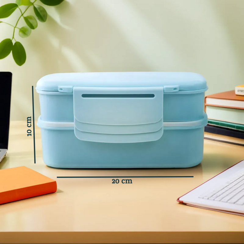 Orsina Light Blue Bento Lunch Box with 5 Compartments and Cutlery