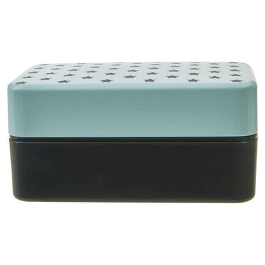 Orsina Two-Tier Stackable Lunch Box with Cutlery – Blue Star Pattern