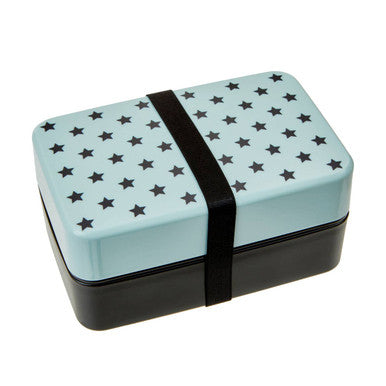 Orsina Two-Tier Stackable Lunch Box with Cutlery – Blue Star Pattern