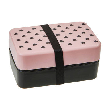 Orsina Grub Tub 2-Tier Heart Lunch Box with Cutlery – Light Pink