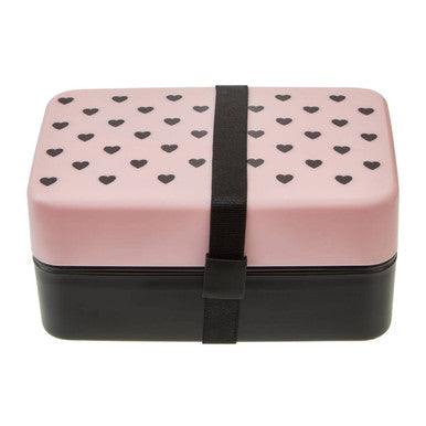 Orsina Grub Tub 2-Tier Heart Lunch Box with Cutlery – Light Pink