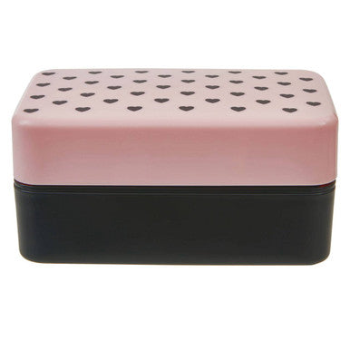Orsina Grub Tub 2-Tier Heart Lunch Box with Cutlery – Light Pink