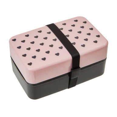 Orsina Grub Tub 2-Tier Heart Lunch Box with Cutlery – Light Pink