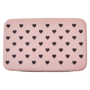 Orsina Grub Tub 2-Tier Heart Lunch Box with Cutlery – Light Pink