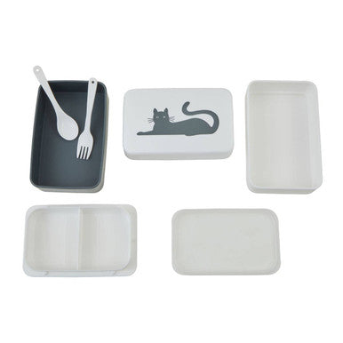 Orsina Cat Bento Lunch Box with Cutlery – 3-Tier Stackable Food Container