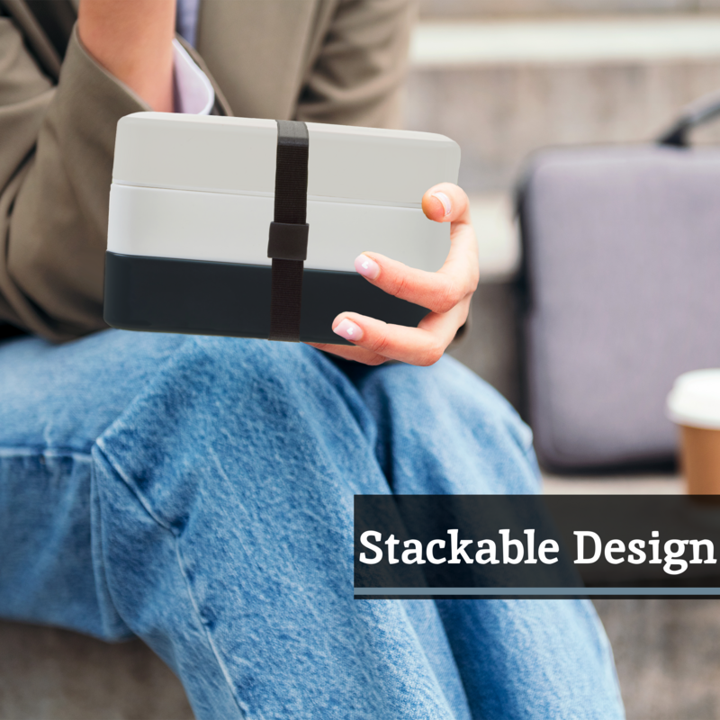 Orsina Cat Bento Lunch Box with Cutlery – 3-Tier Stackable Food Container