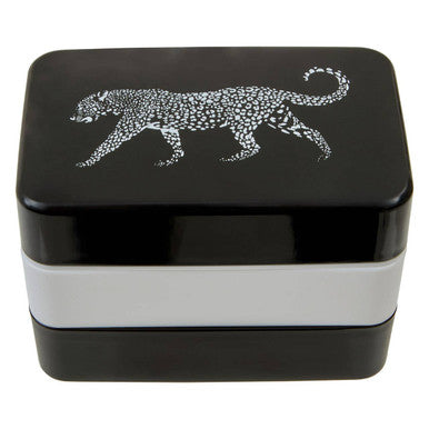 Orsina Leopard Lunch Box – 3-Tier Stackable Bento Box with Cutlery