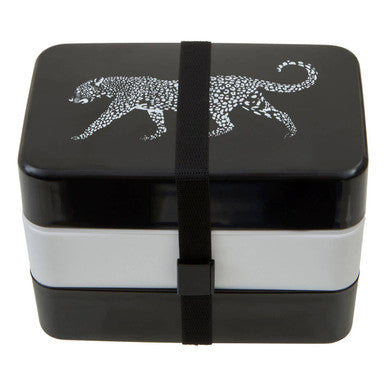 Orsina Leopard Lunch Box – 3-Tier Stackable Bento Box with Cutlery