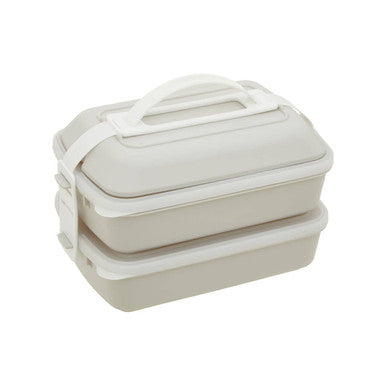 Orsina Grub Tub Lunch Box – 2-Compartment Bento with Cutlery, Grey