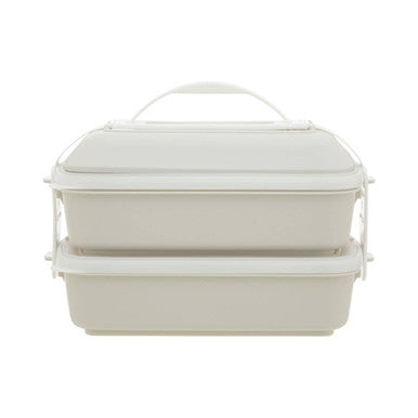 Orsina Grub Tub Lunch Box – 2-Compartment Bento with Cutlery, Grey